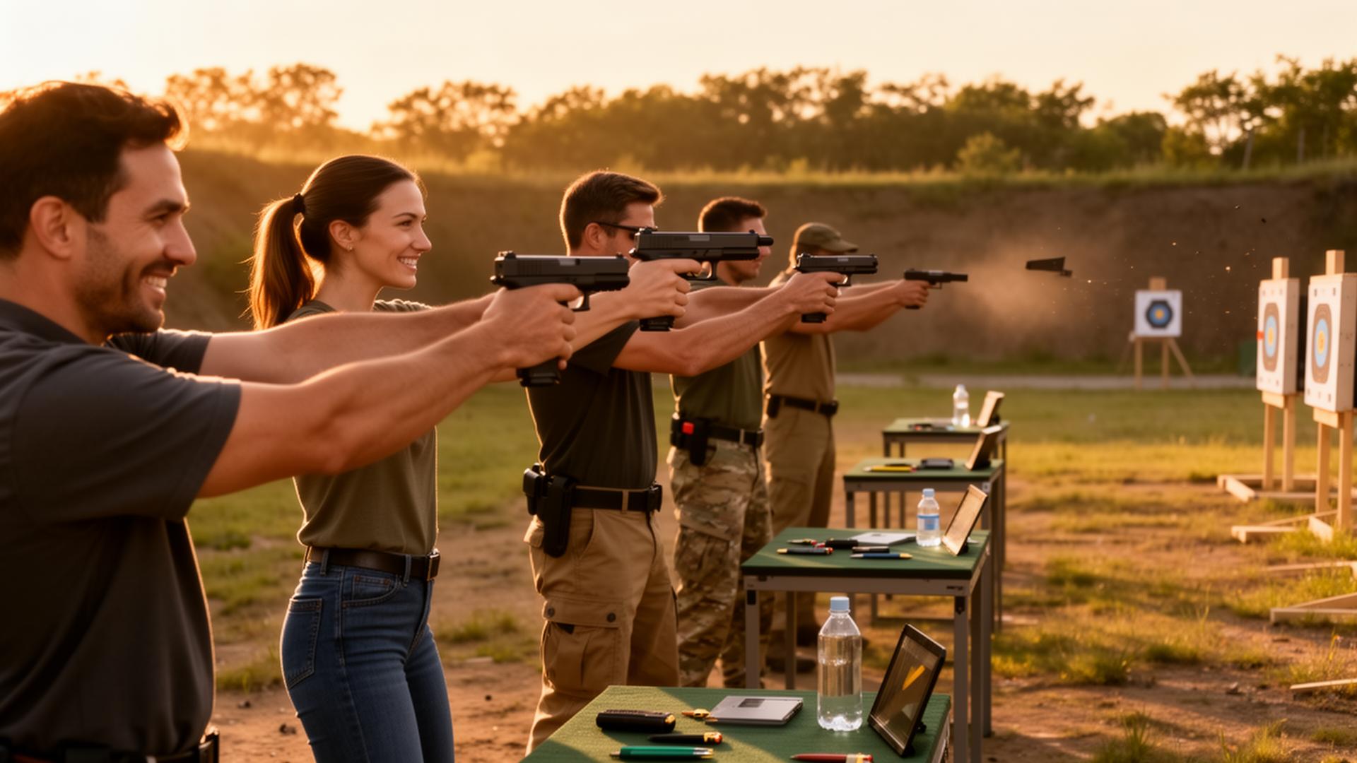 Private guests at the shooting range